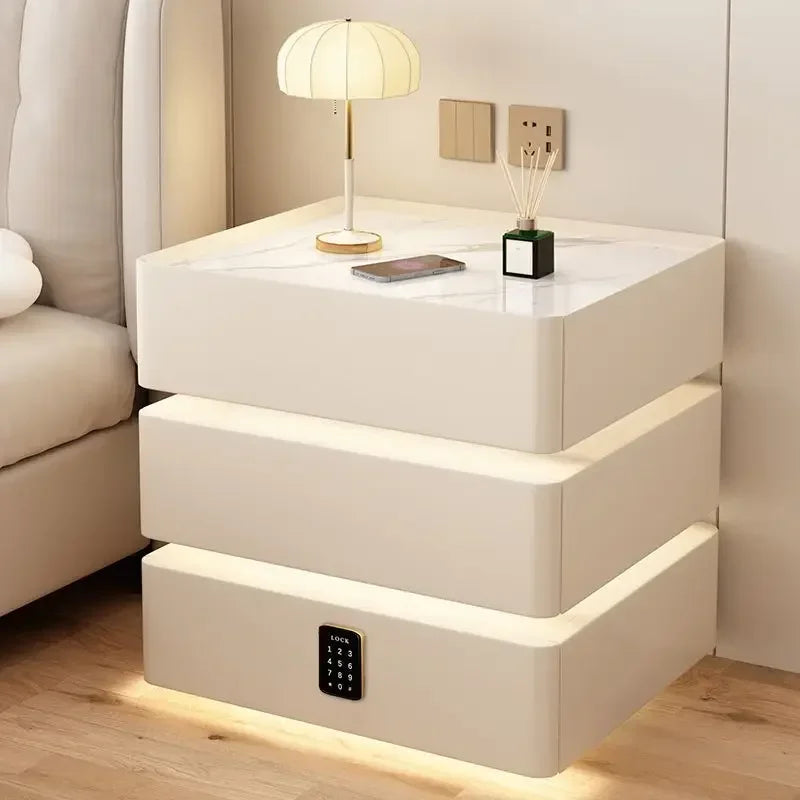 Bedside Table Wireless Charging Nightstand for Modern Bedroom