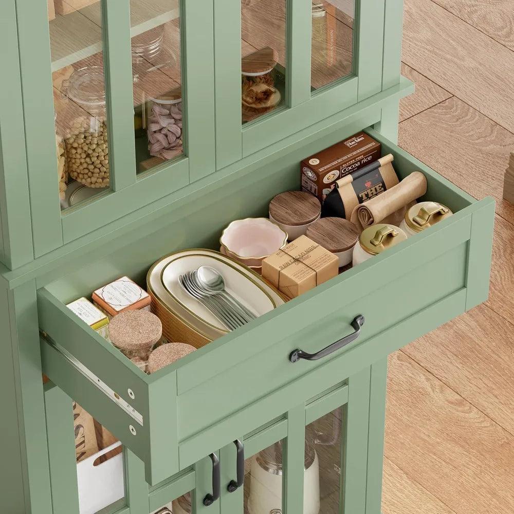 Kitchen Cabinet Glass Doors Drawers Adjustable Shelves