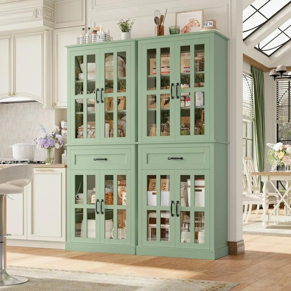 Kitchen Cabinet Glass Doors Drawers Adjustable Shelves