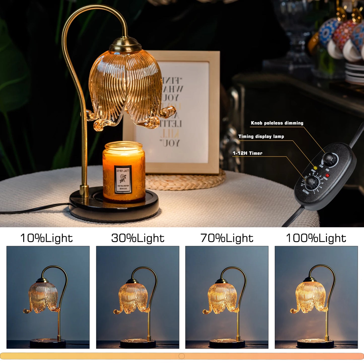 Table Lamp Tulip Glass Warm Fragrance Lamp