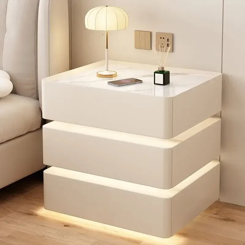 Bedside Table Wireless Charging Nightstand for Modern Bedroom