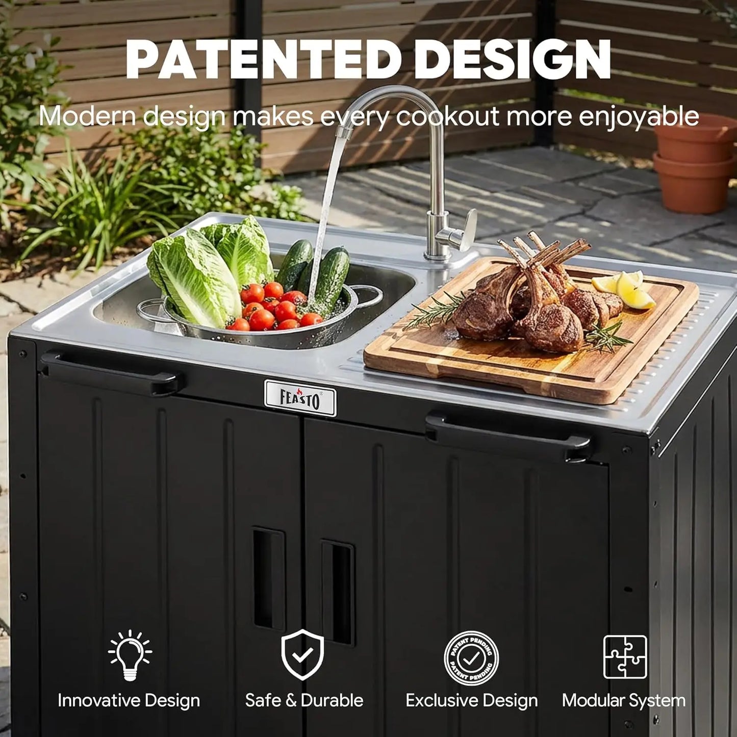 Outdoor Kitchen Island With Stainless Steel Sink