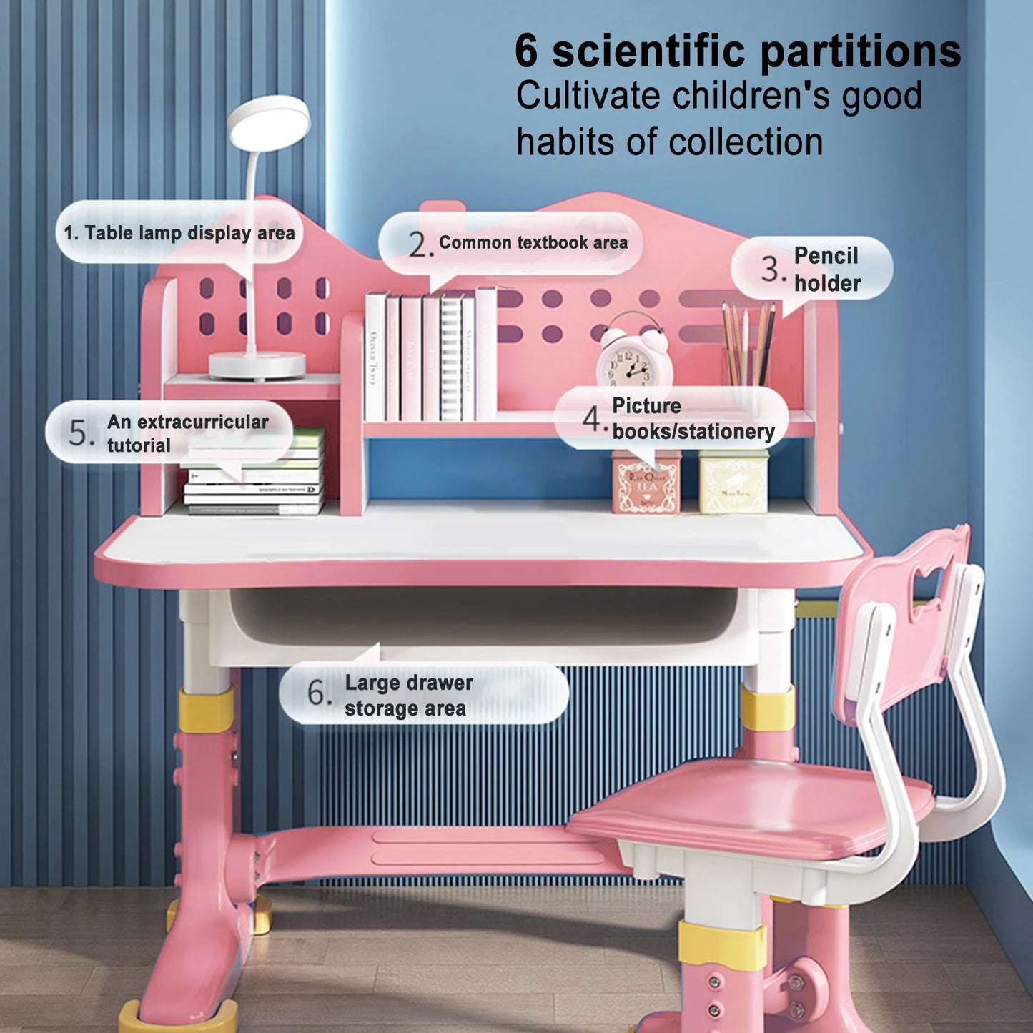 Office Desk And Chair Set Height-Adjustable For Home Use
