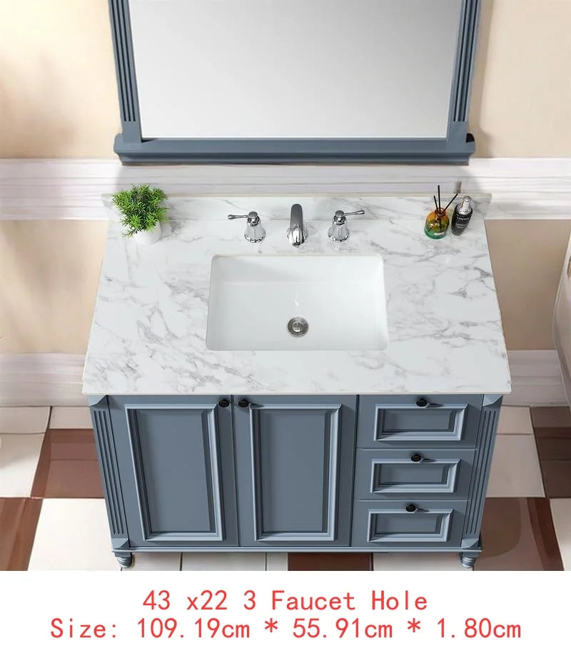 High-Concerned Vanity Top Sintered Stone Carrara Marble