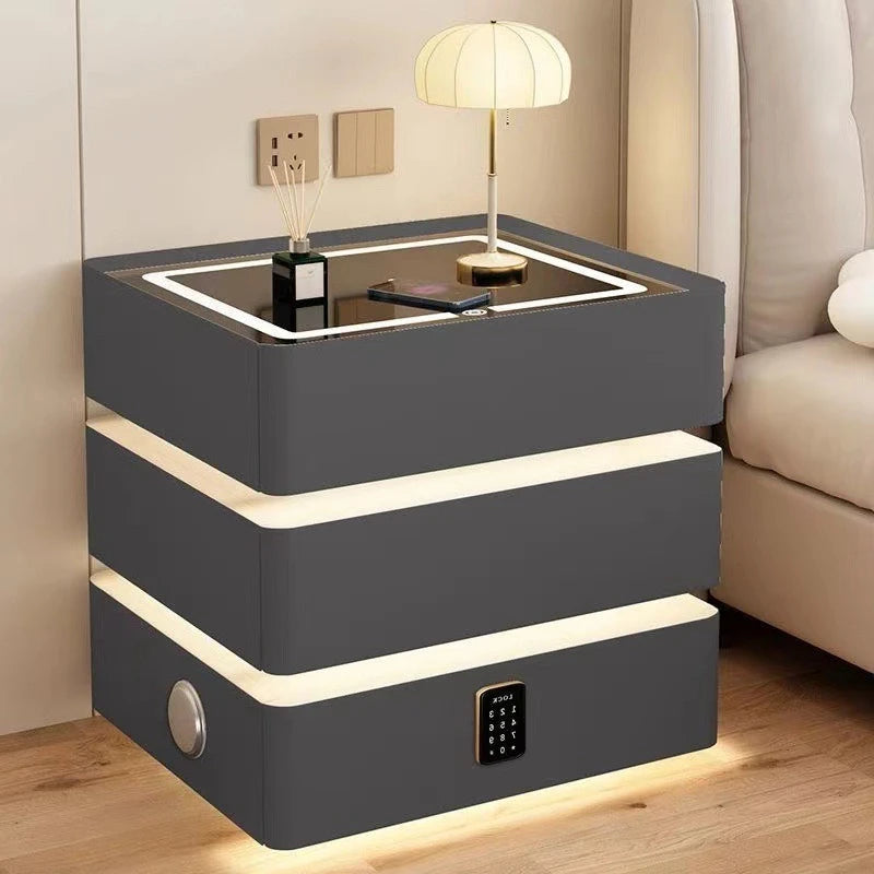 Bedside Table Wireless Charging Nightstand for Modern Bedroom
