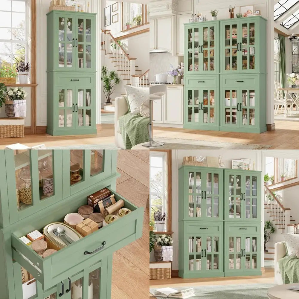 Kitchen Cabinet Glass Doors Drawers Adjustable Shelves