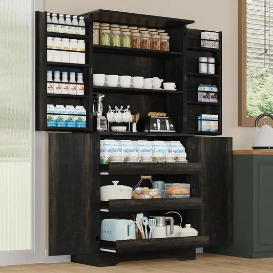 Pantry Cabinet Solid Wood For Kitchen Organization