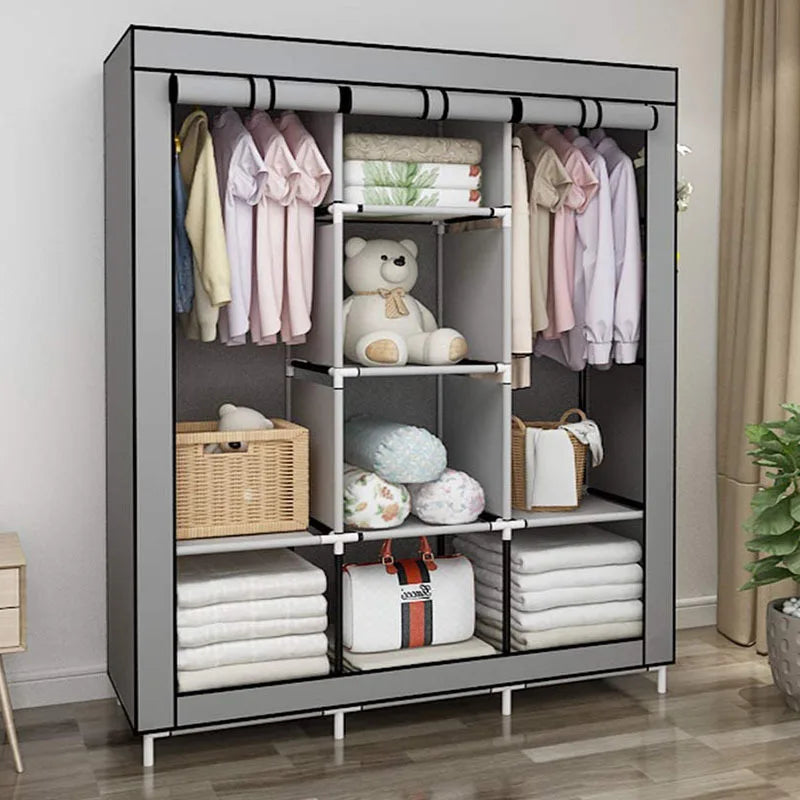 LEEGOHOMED Portable Wardrobe Organizer With Shelves