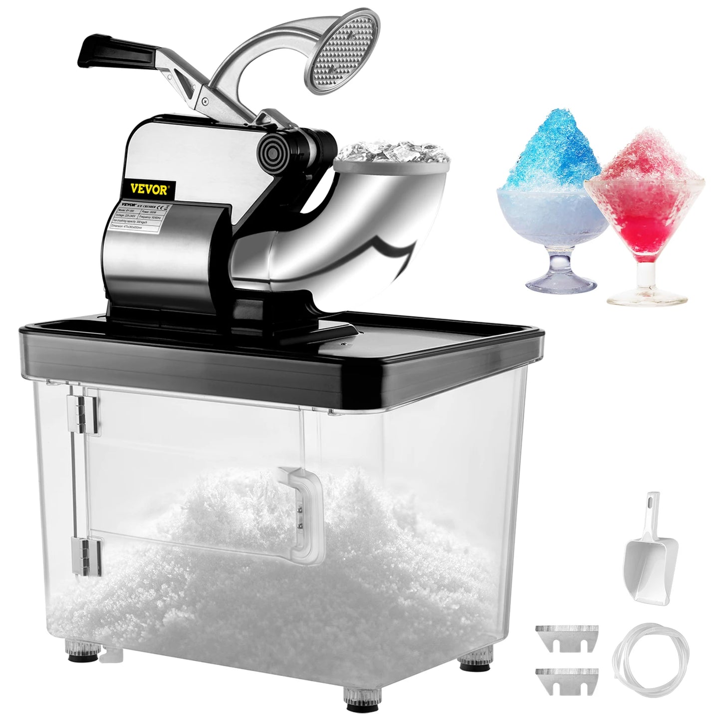 SucceBuy Electric Snow Cone Machine Stainless Steel Commercial