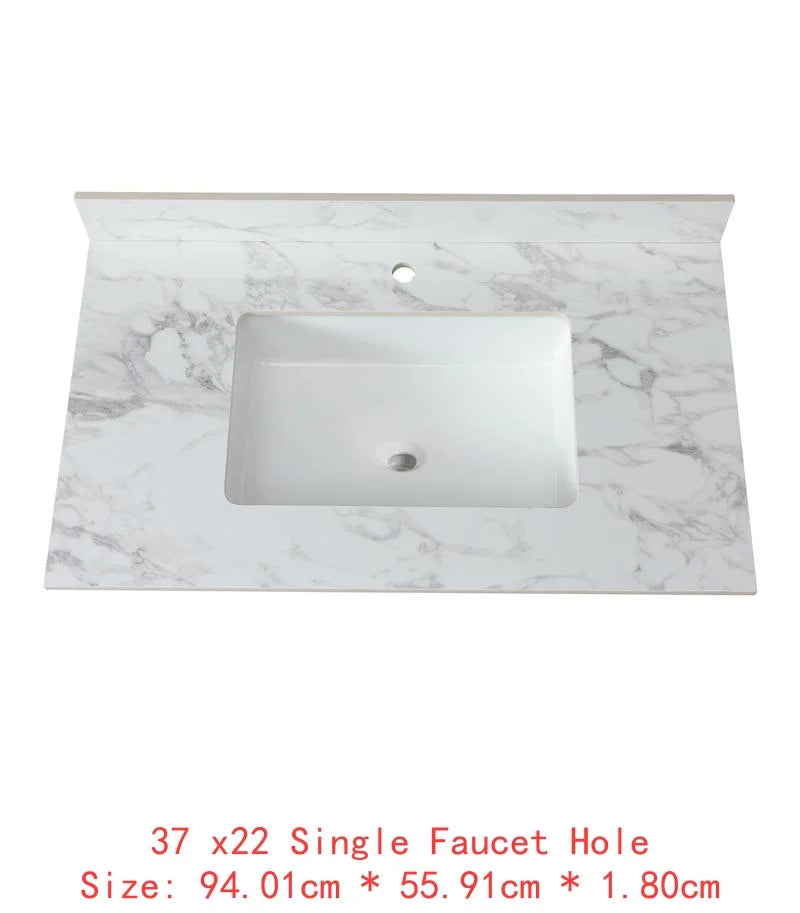 High-Concerned Vanity Top Sintered Stone Carrara Marble