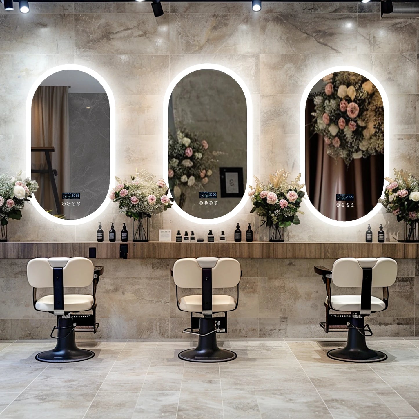 LUVODICRI Mirror Bluetooth Lighted Bathroom Vanity Backlit Anti Fog