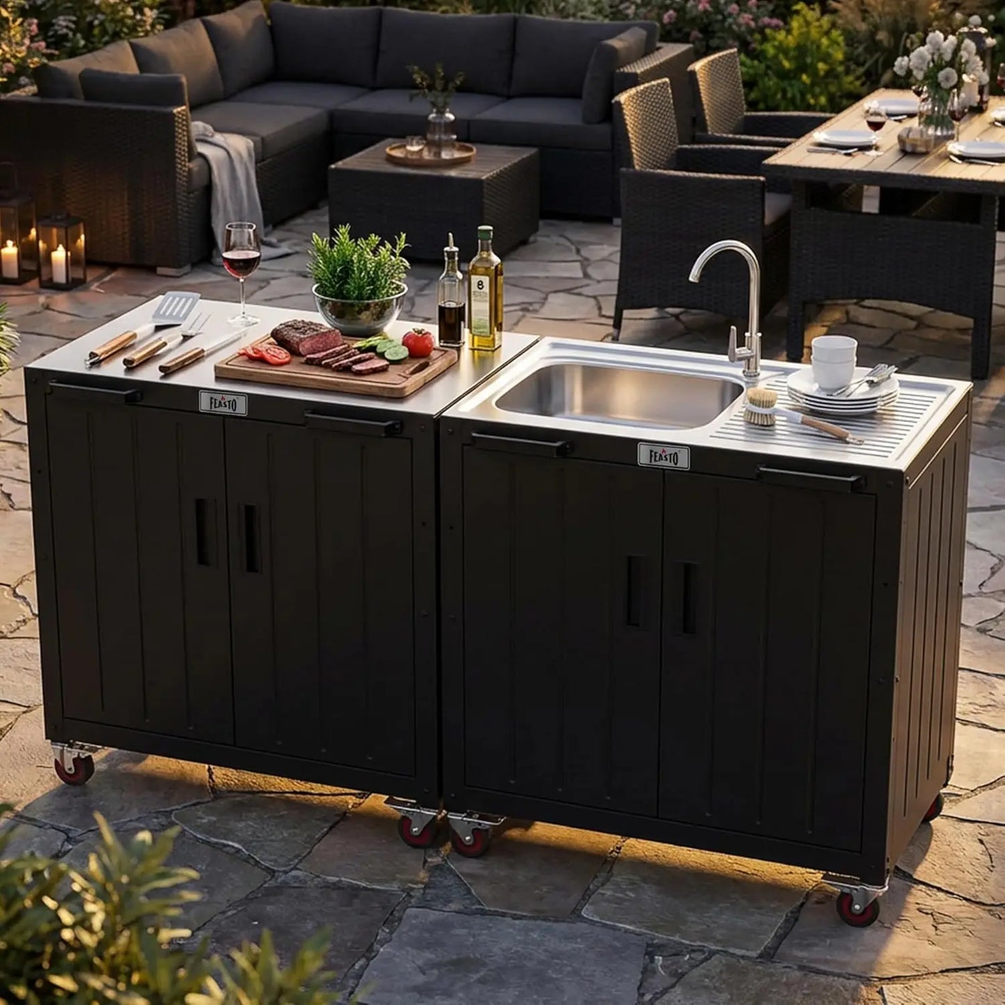 Outdoor Kitchen Island With Stainless Steel Sink