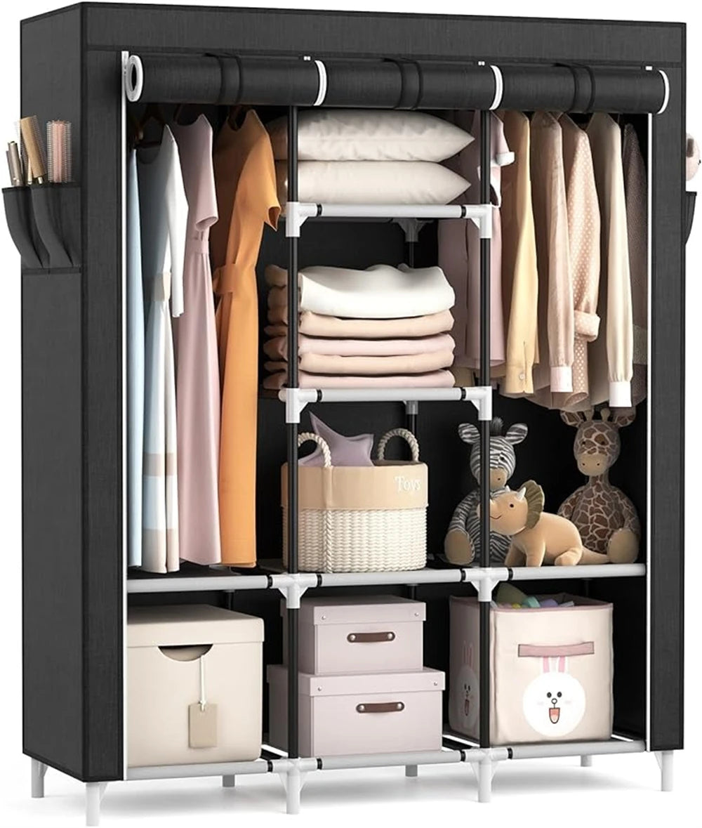 LEEGOHOMED Portable Wardrobe Organizer With Shelves
