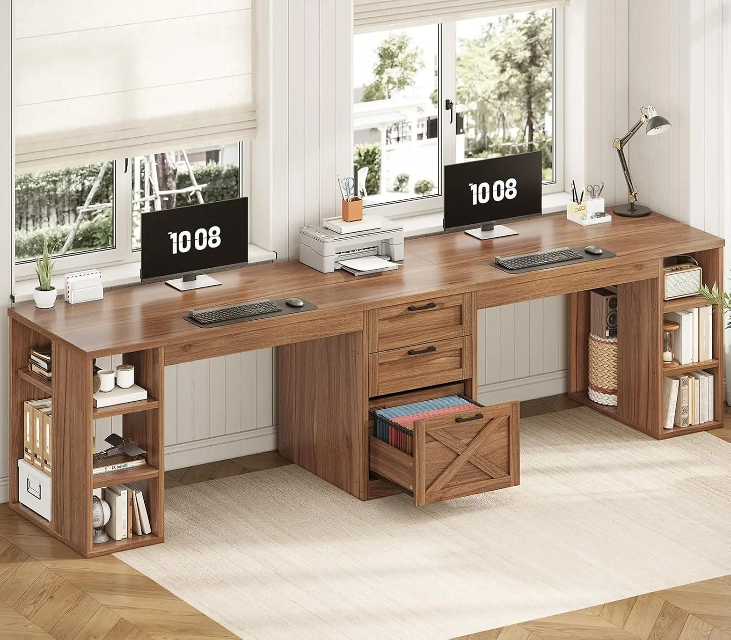 NONE Computer Desk With Drawers For Home Office Setup