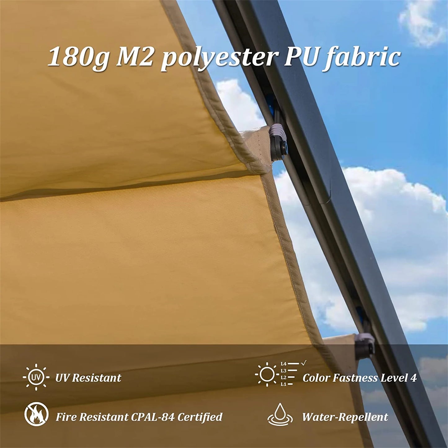TWISTER.CK Pergola Aluminum Retractable Sunshade Canopy For Outdoor Garden