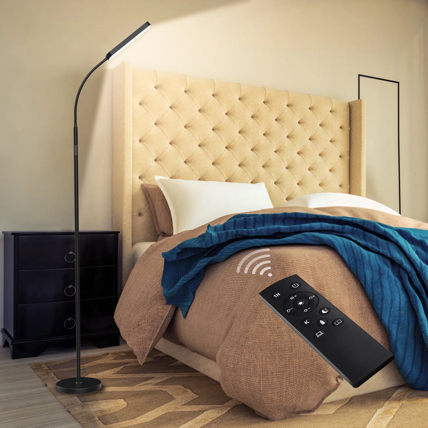 Hign-concerned LED Standing Floor Lamp With Remote Dimmable