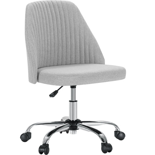 JHK Armless Desk Office Chair With Fabric Back Swivel