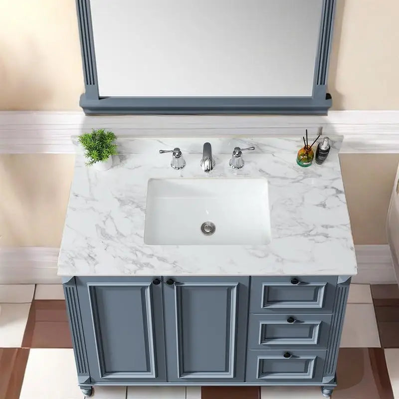 High-Concerned Vanity Top Sintered Stone Carrara Marble