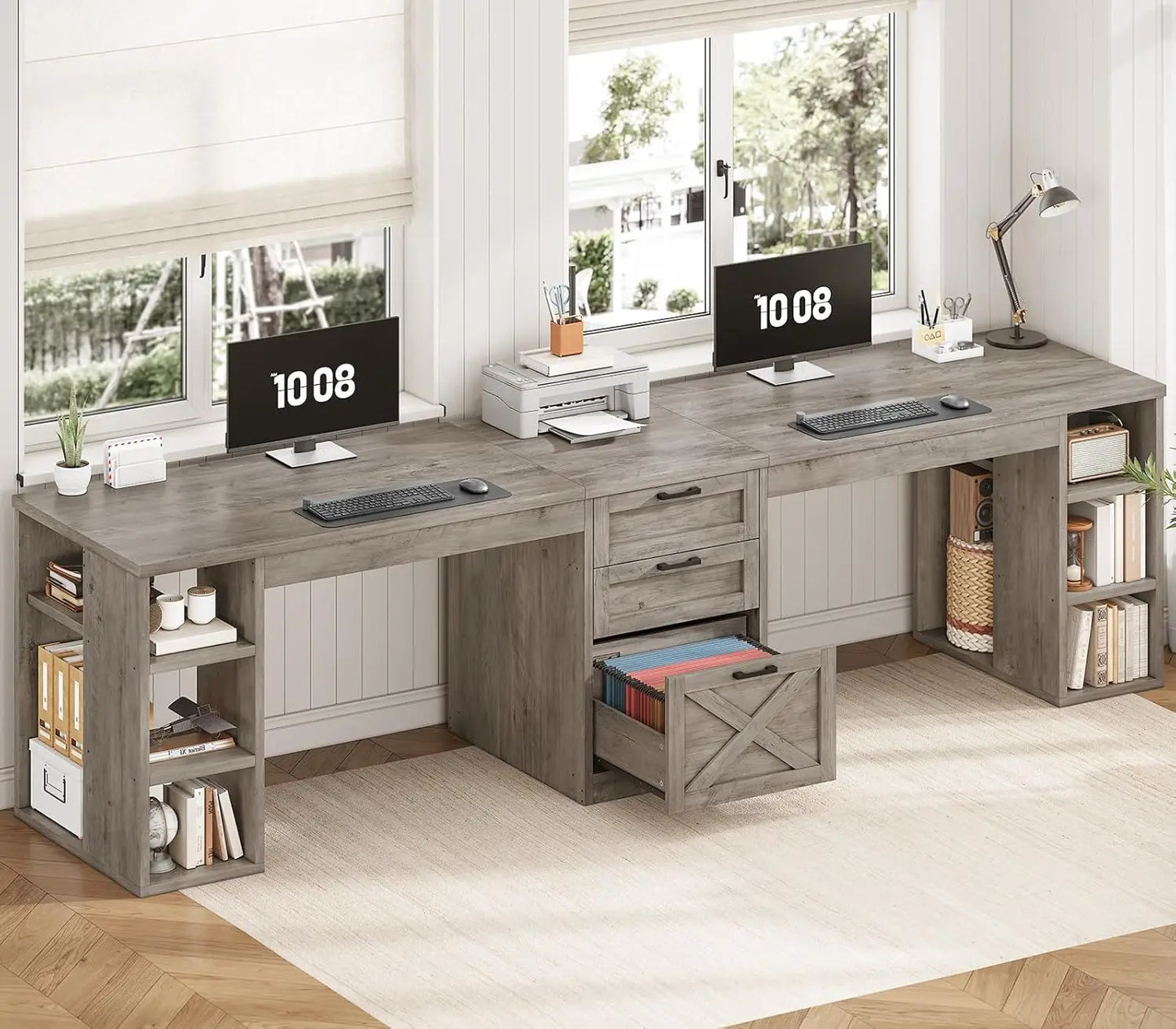 NONE Computer Desk With Drawers For Home Office Setup