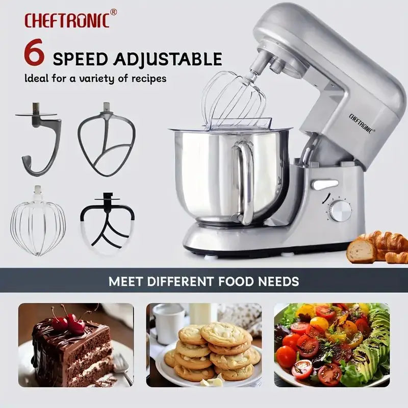 Cheftronic Stand Mixer Tilt-Head Design Stainless Steel Bowl