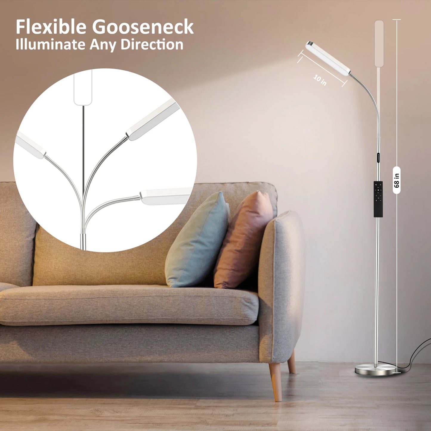 Hign-concerned LED Standing Floor Lamp With Remote Dimmable