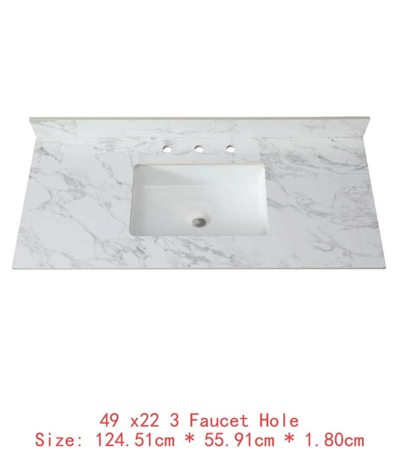 High-Concerned Vanity Top Sintered Stone Carrara Marble