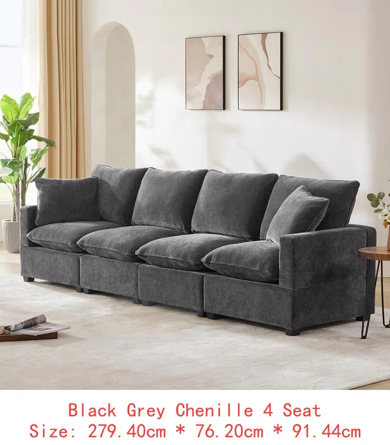 CN Sichuan Sofa UShape 7Seat Chenille Modular Sectional
