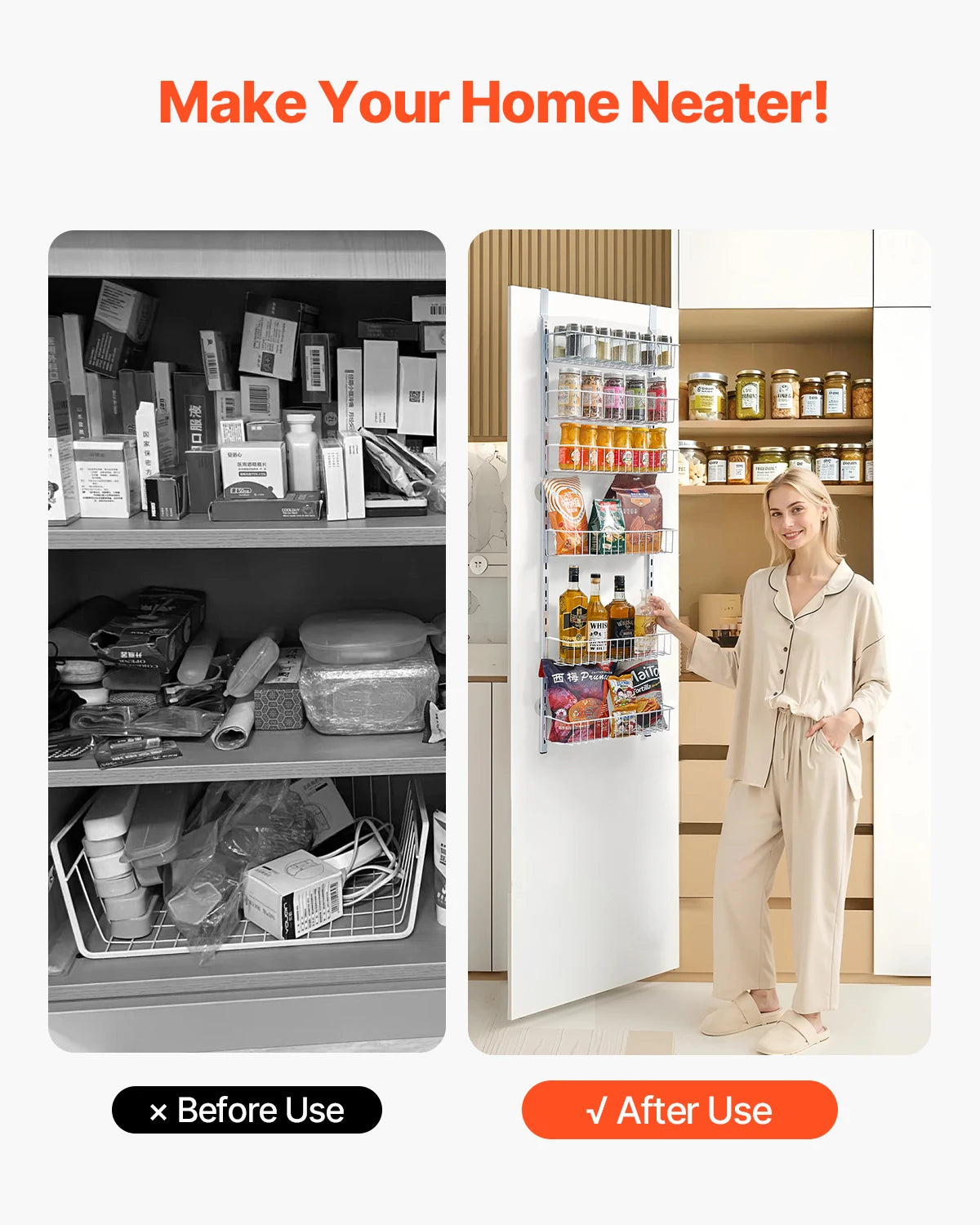 Over The Door Pantry Organizer Heavy-Duty Steel Storage