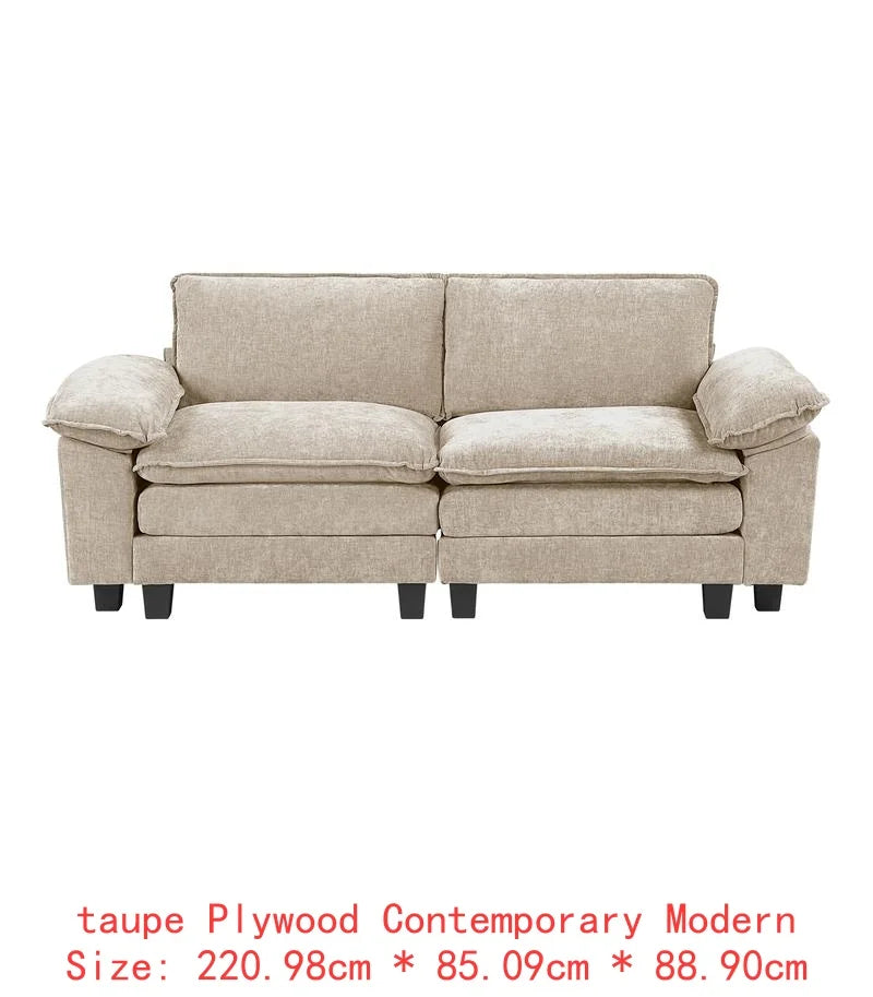 Modular Sectional Sofa Set With Plush Chenille Upholstery