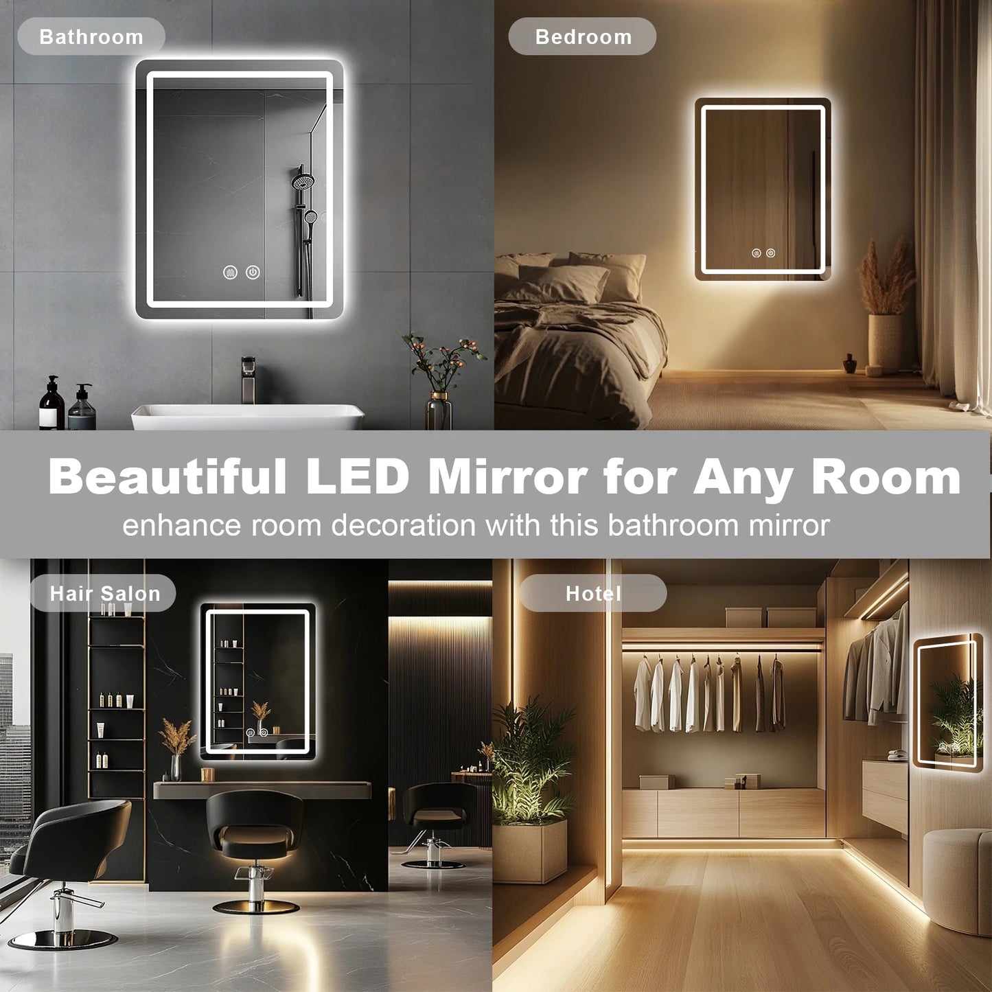 MYGIIVOVO LED Bathroom Mirror Backlit With Demister