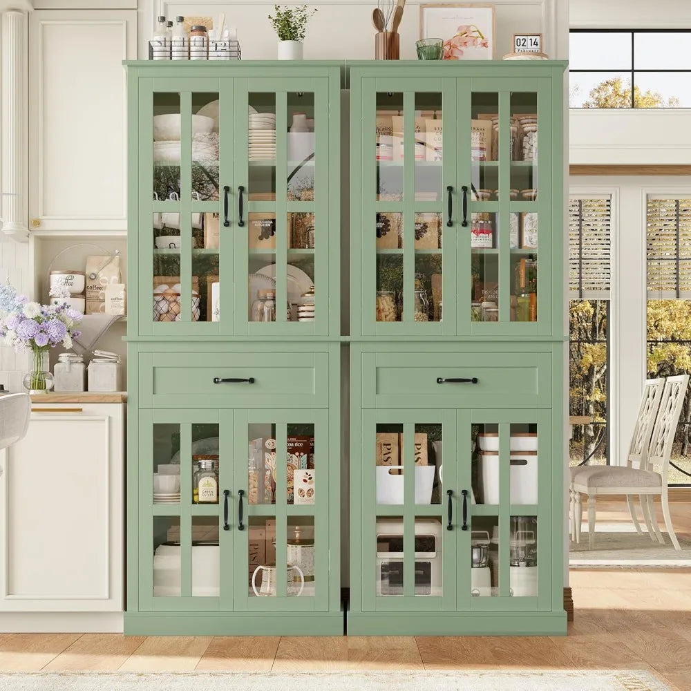 Kitchen Cabinet Glass Doors Drawers Adjustable Shelves