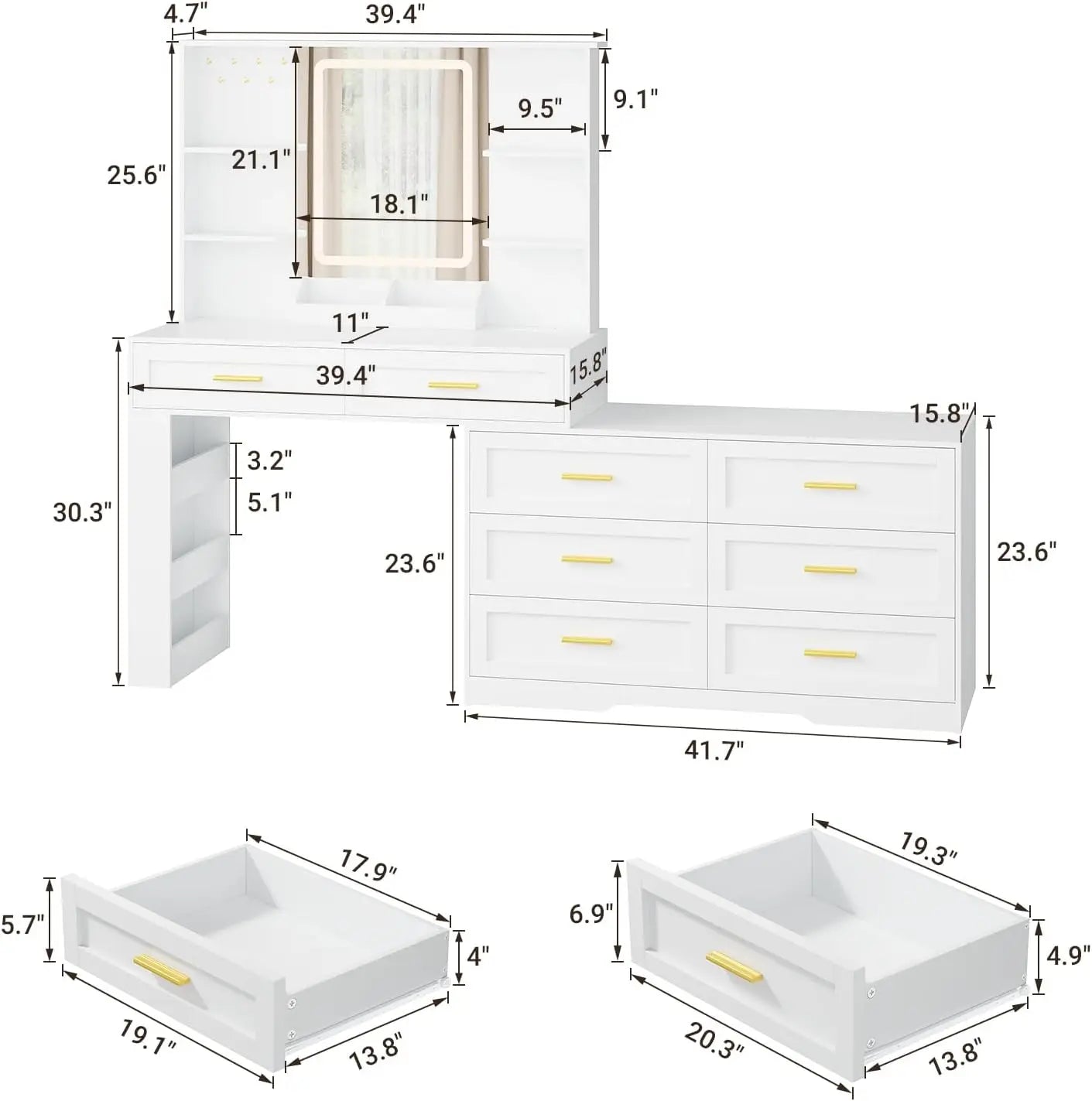 Makeup Vanity Table With Lighted Mirror