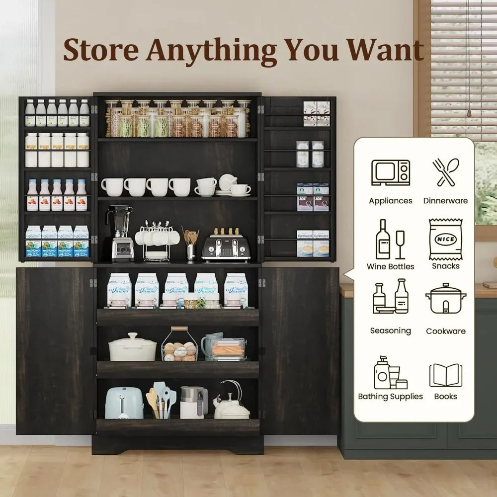 Pantry Cabinet Solid Wood For Kitchen Organization