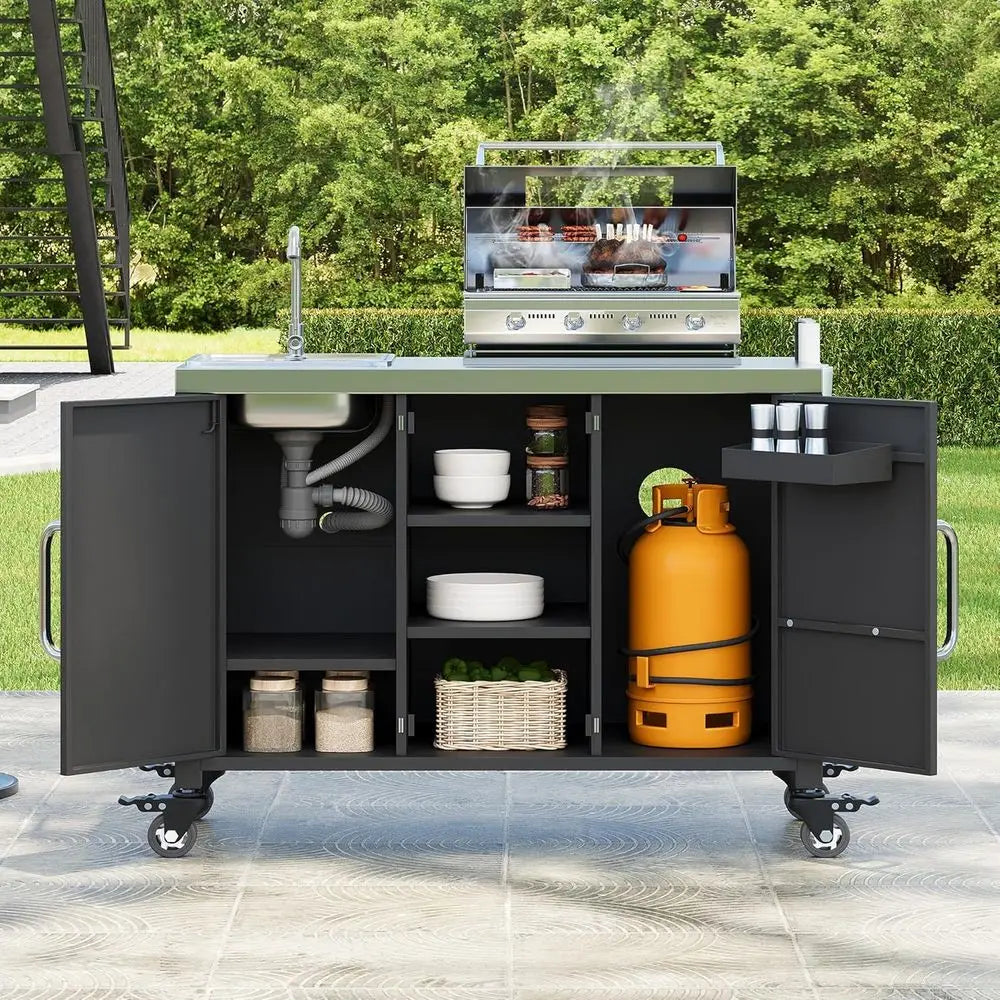 Outdoor Kitchen Island With 304 Stainless Steel Sink