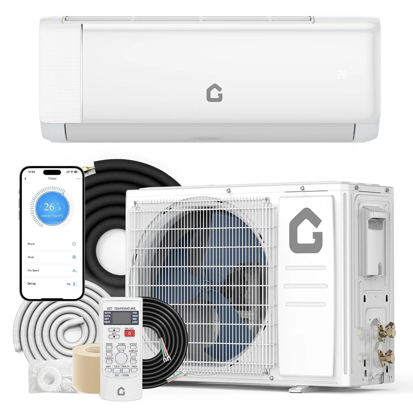 Adoolla Inverter Mini Split Air Conditioner Heat Pump With WiFi