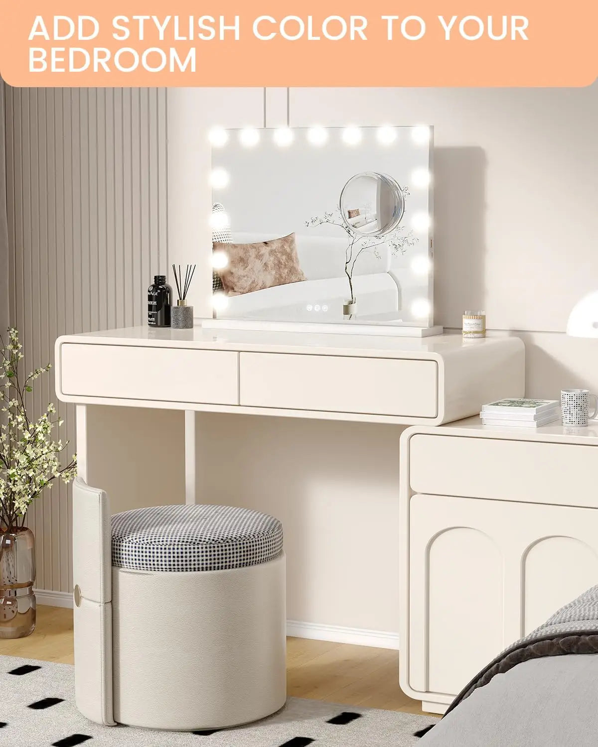 Vanity Mirror With Adjustable LED Lights 3X Magnification