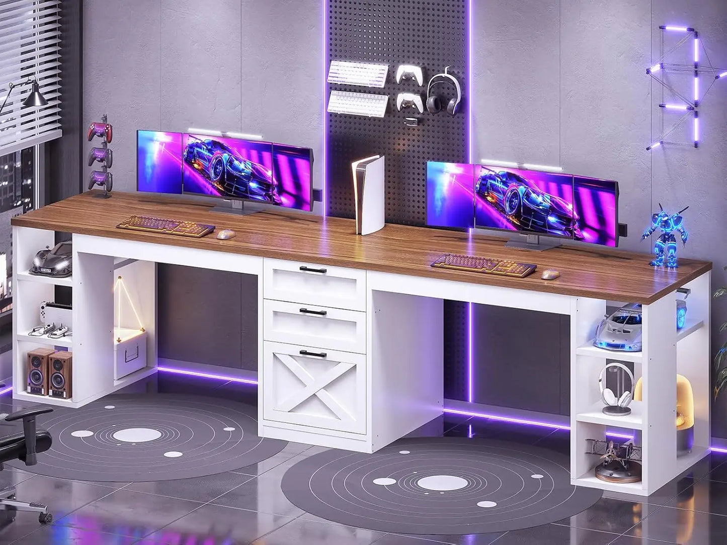 NONE Computer Desk With Drawers For Home Office Setup