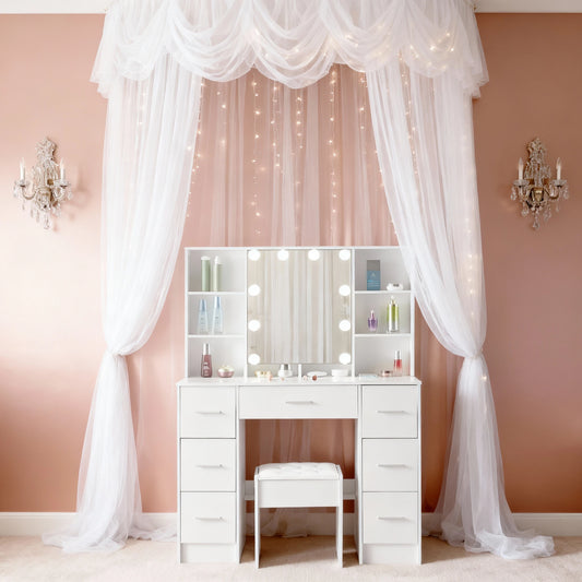 Dressing Table With LED Mirror