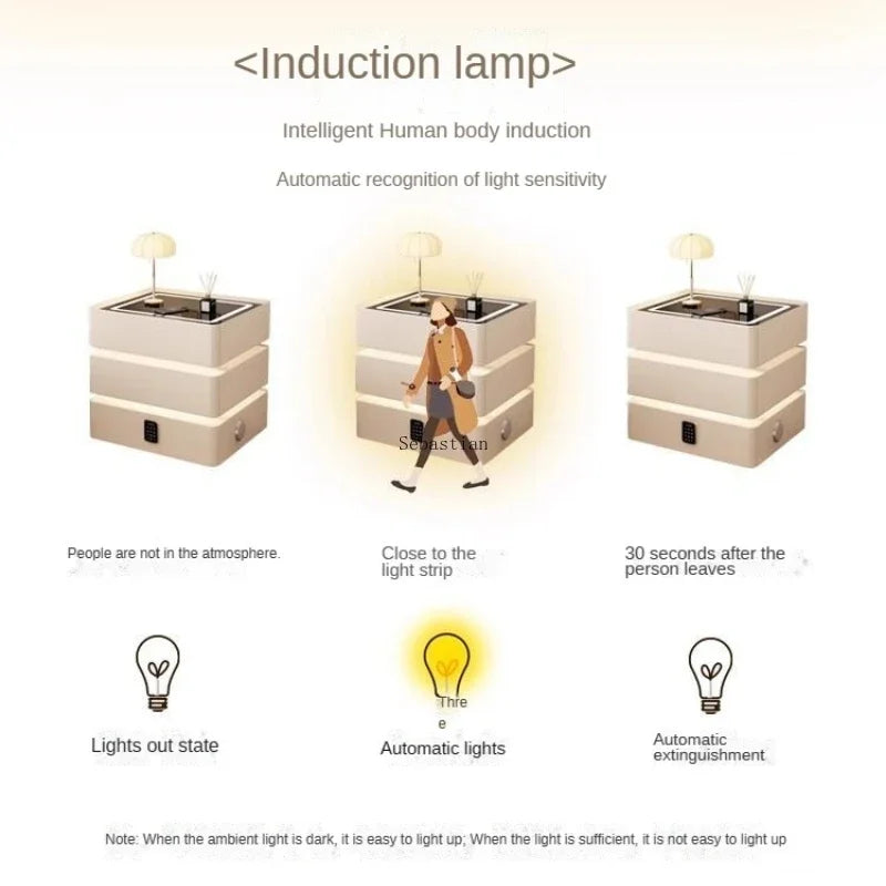 Bedside Table Wireless Charging Nightstand for Modern Bedroom