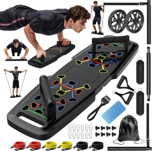 Push Up Board Portable Home Gym with Resistance Bands