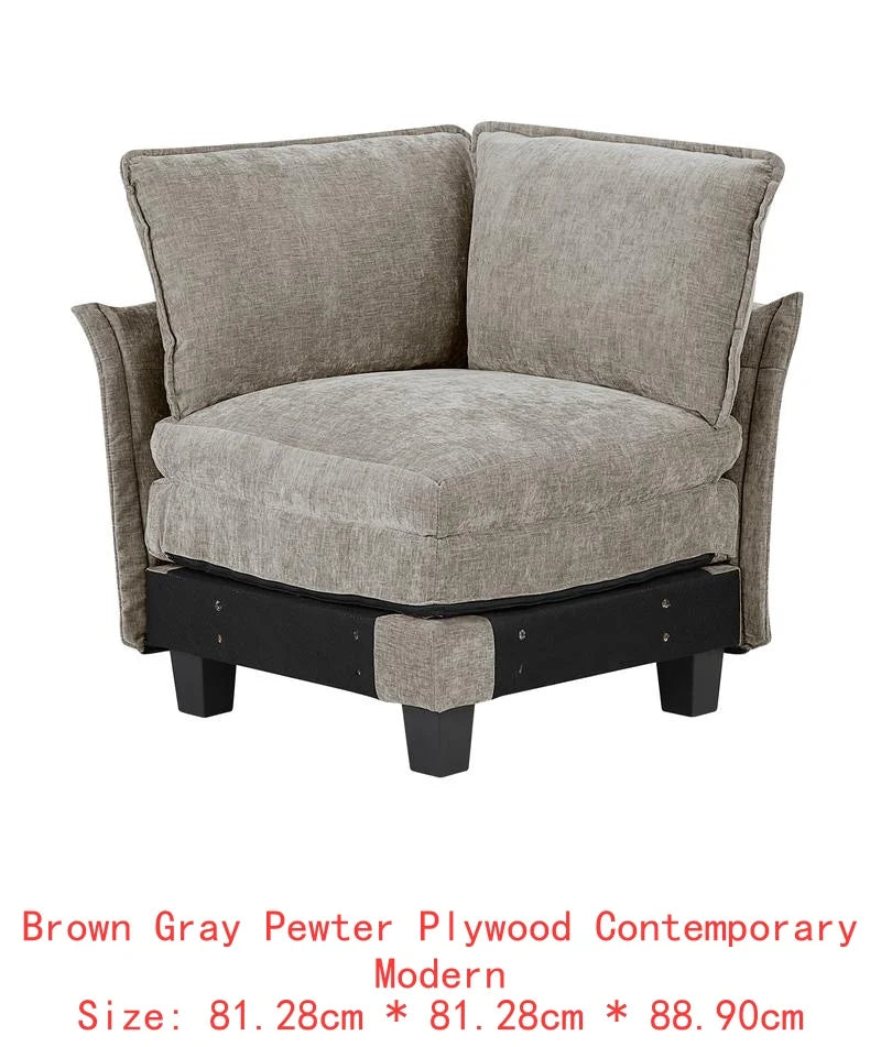 Modular Sectional Sofa Set With Plush Chenille Upholstery