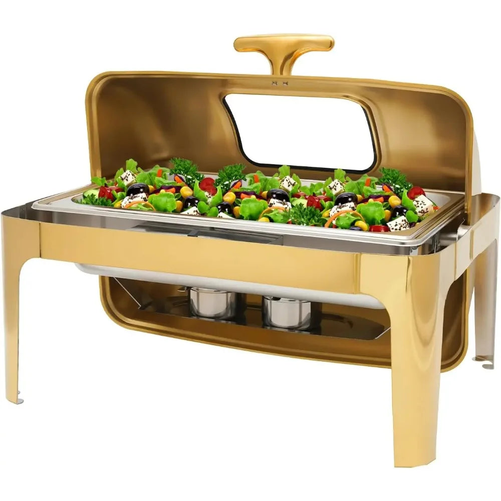 Chafing Dish Roll-Top Buffet Warmer Stainless Steel