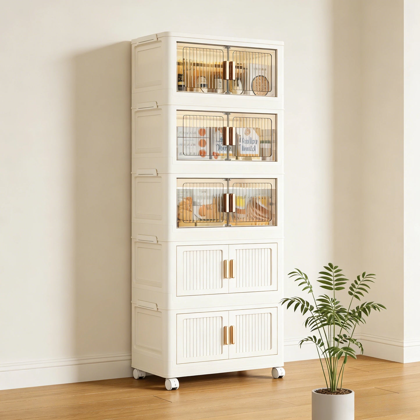 Storage Cabinet Stackable Plastic Organizer for Home Office