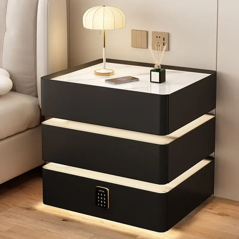 Bedside Table Wireless Charging Nightstand for Modern Bedroom