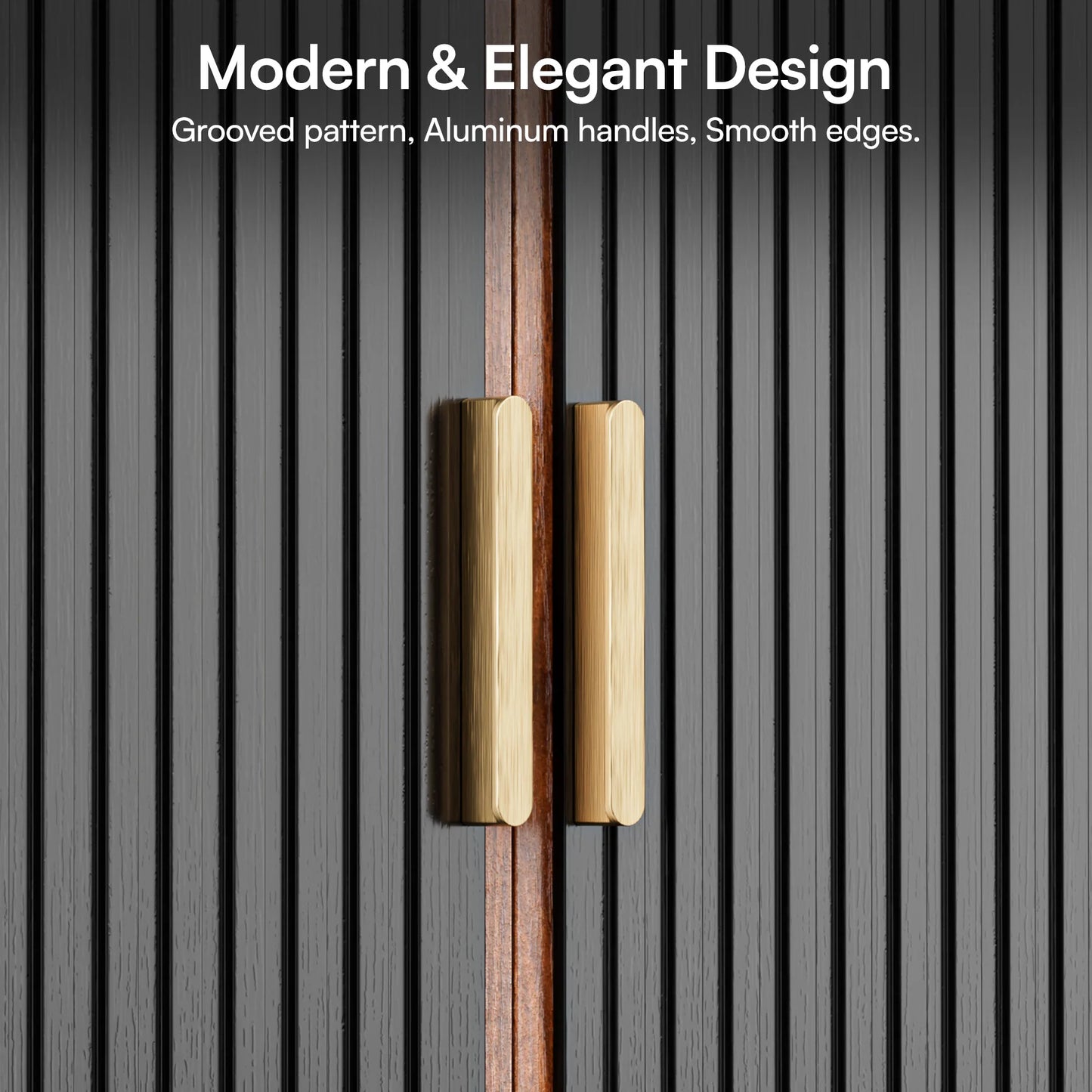 Modular Credenza Fluted Wood Storage Cabinet