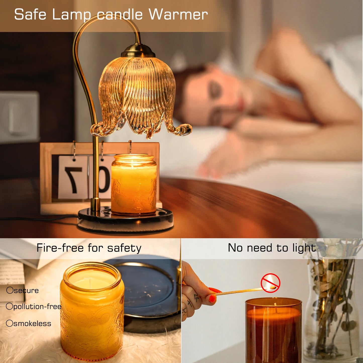 Table Lamp Tulip Glass Warm Fragrance Lamp