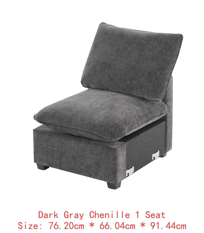 CN Sichuan Sofa UShape 7Seat Chenille Modular Sectional