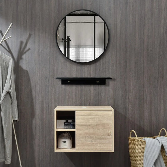 Bathroom Vanity With Mirror Floating Wood Cabinet Vessel Sink