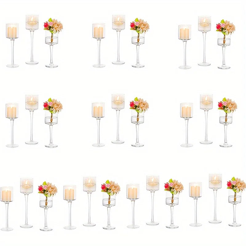 Candle Holders Glass Tealight Stands for Wedding Decor