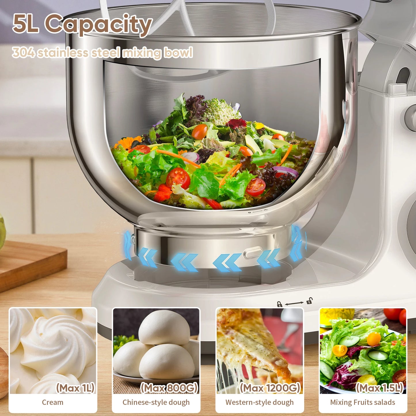 Biolomix Stand Mixer 1200W DC Motor Kitchen Appliance